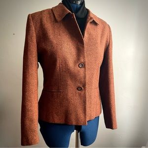 Vintage Natalie Karlson Y2K Rust Orange colored Wool Blend Blazer